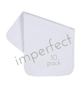 IMPERFECT  Blank Infant Baby Burp- Plain 10 Pack